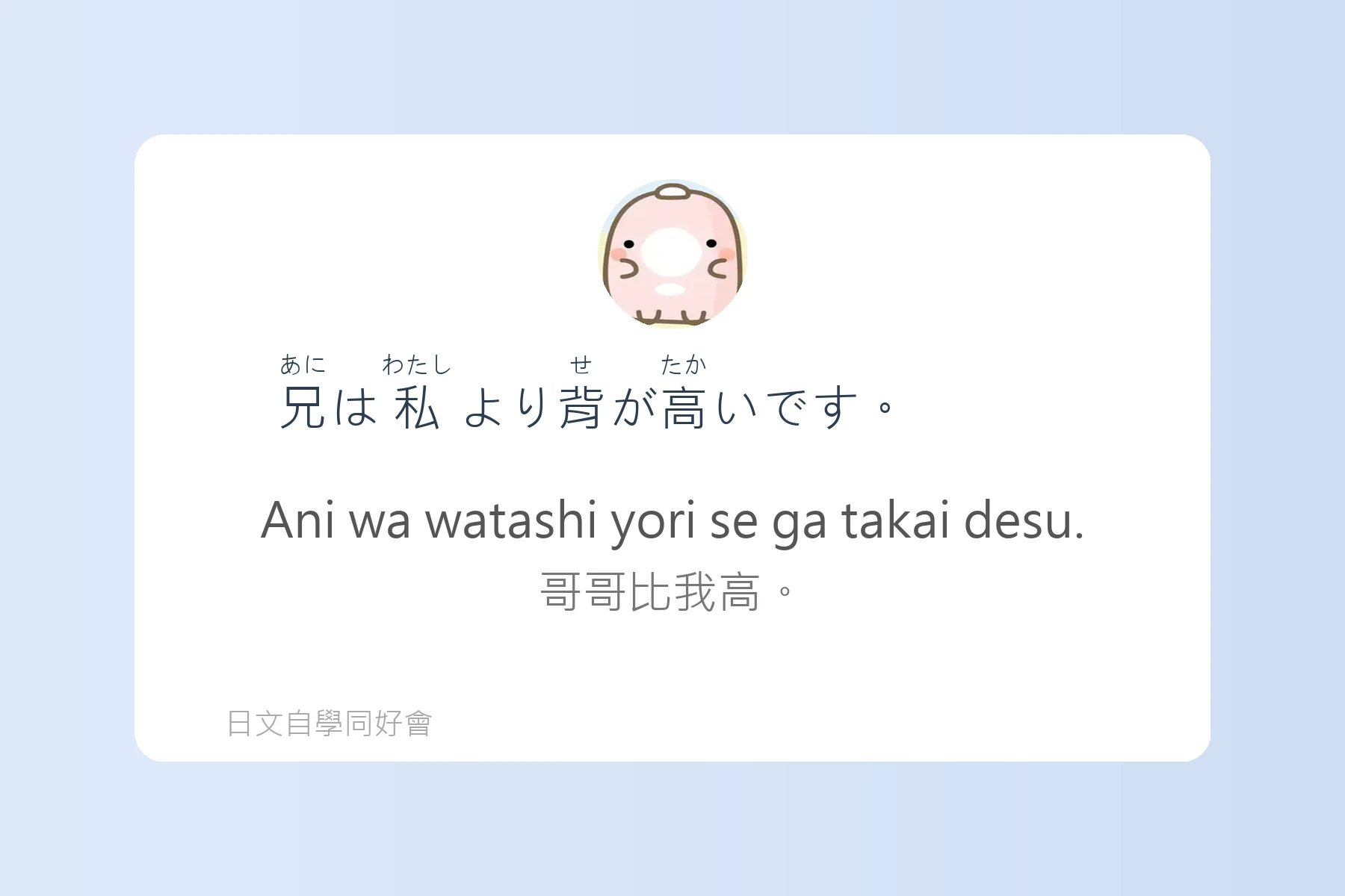 用日語介紹自己與家人卡片46