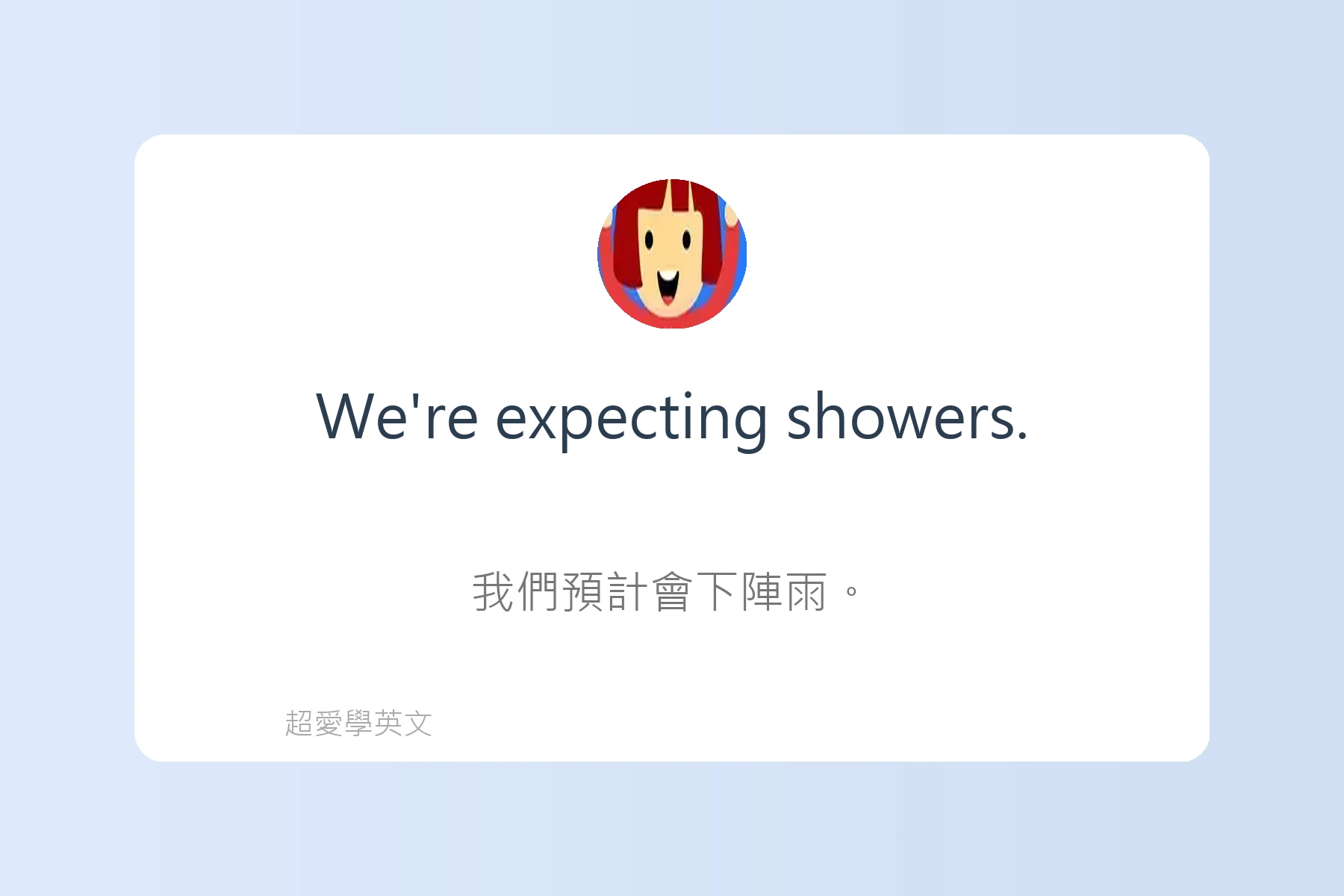 如何用英文描述天氣卡片11