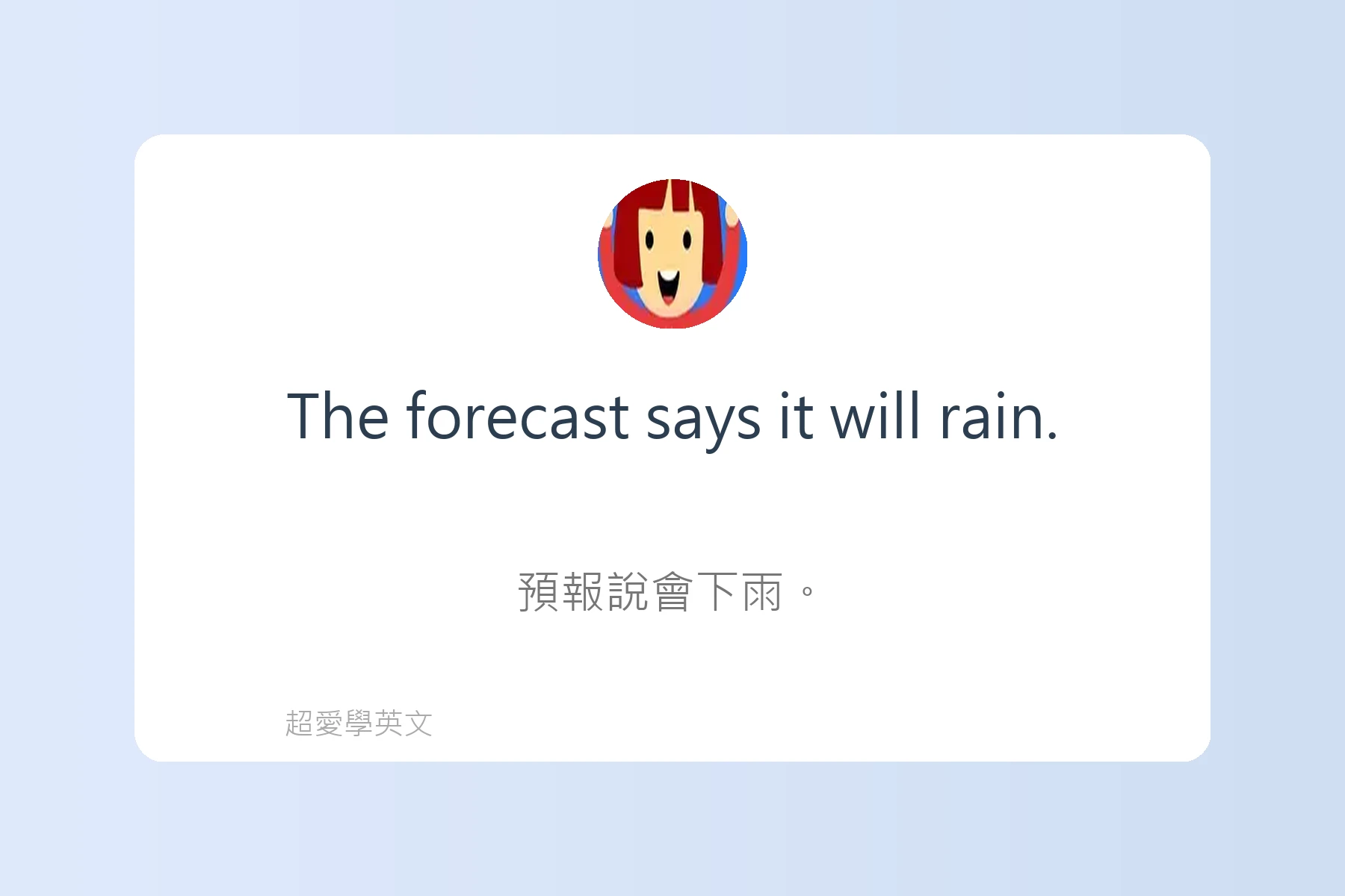 如何用英文描述天氣卡片26