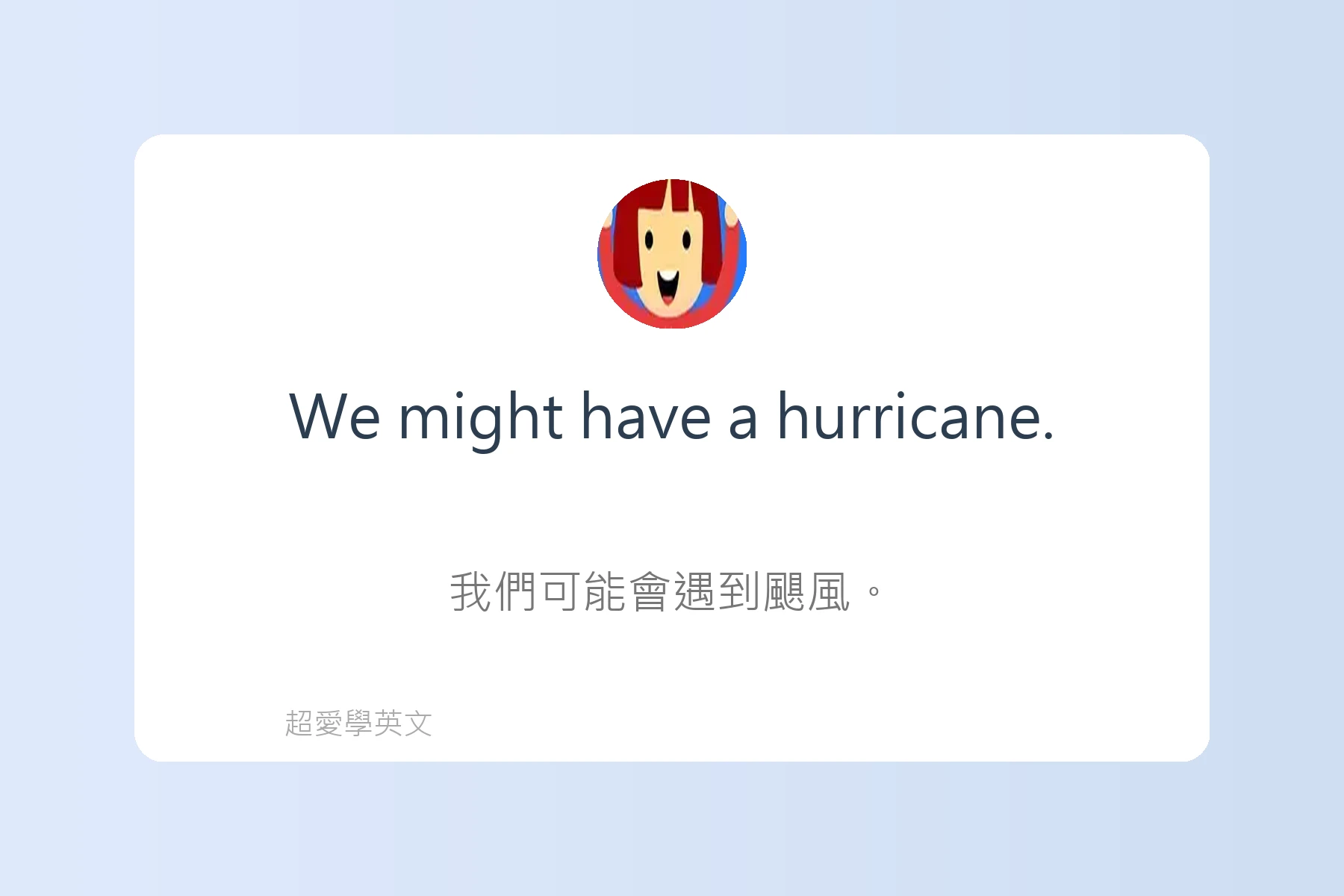 如何用英文描述天氣卡片36